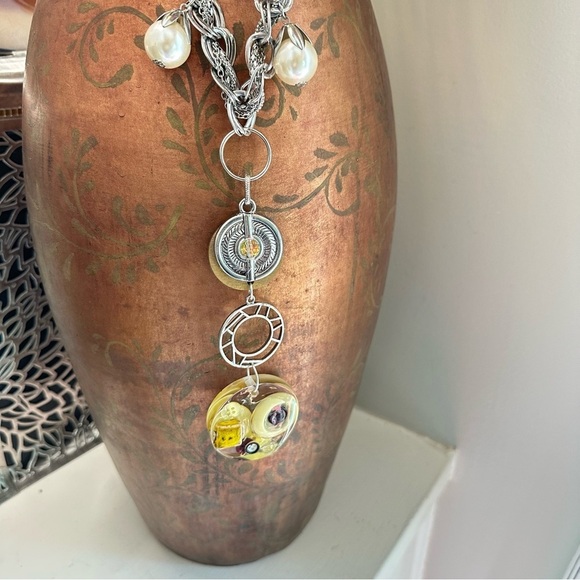 OOAK Assemblage Jewelry Steampunk Necklace Set Pendant Handmade Resin Dangle - Picture 8 of 14